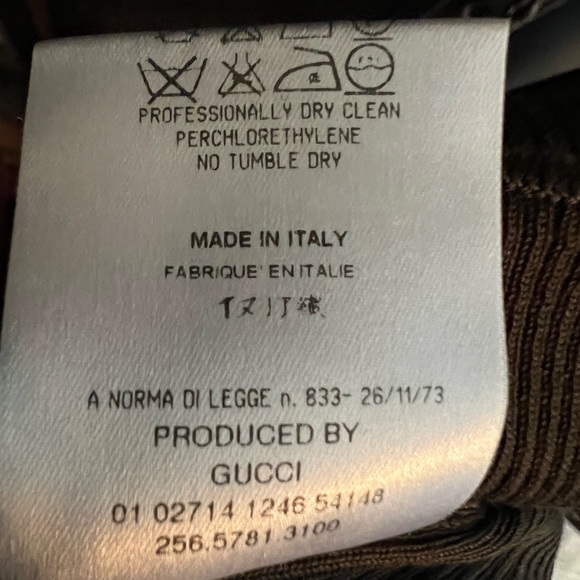 GUCCI Chocolate Long Sleeve Rib Knit Top - Size L in Excellent Condition! - Picture 11 of 11